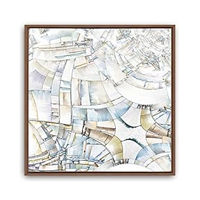 Framed Canvas Wall Art Leaves, Birds, Abstracts Canvas Prints Home Artwork Decoration for Living Room, Bedroom - 16x16 inches
