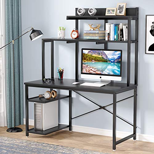 Tribesigns Computer Desk with Shelves and Hutch, 47 Inch Home Office