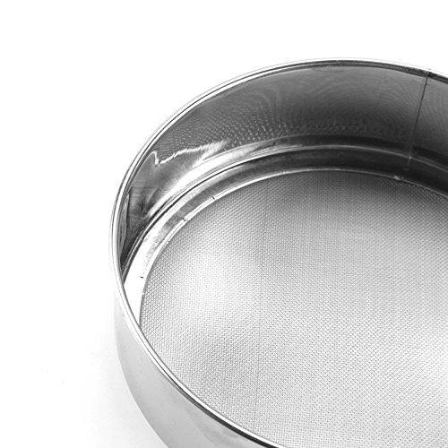 Happy Hours Kitchen Fine Mesh Flour Sifter Stainless Steel Silver Net Flour Sieve Sifting Strainer Cake Baking Powdered Sugar Filter 40 Mesh 150 45mm
