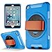 eSamcore Compatible with iPad Mini 5, iPad Mini 4 case Shockproof 360 Degree Rotating Leather Handle Grip and Kickstand Case with Built in HD Screen Protector [Blue]