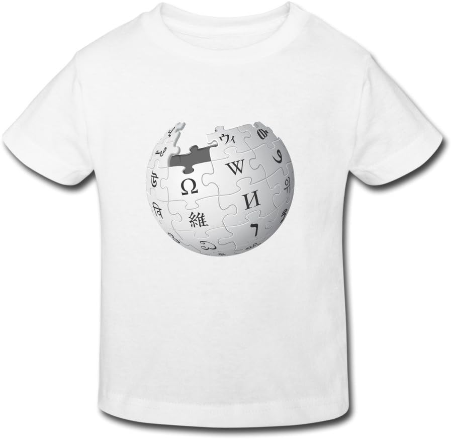 FANNGBABY Kid's Toddler Wikipedia Logo Age 2-6 T-shirt White 3 Toddler