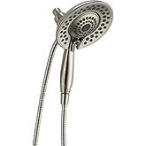Delta Faucet 5-Spray In2ition 2-in-1 Dual Shower Head with HandHeld Spray, Brushed Nickel Hand Held Shower Head with Hose, Ha