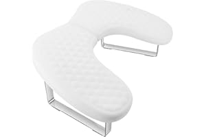 WENXINTEK Arm Rest for Nails Tech,U Shape Comfortable Nail Arm Rest Pillow Cushion,Detachable Manicure Hand Rest Holder with Anti-slip Legs,Memory Foam(White)