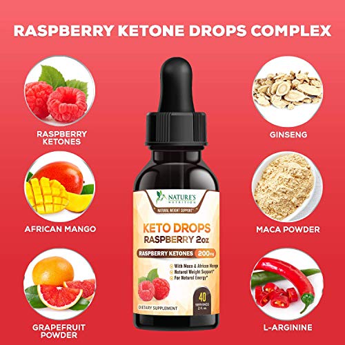 Keto Ketone Drops Extra Strength Raspberry Ketones Thermogenic Weight