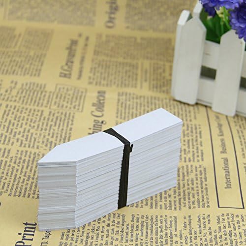 MEXUD 100X 4" Long Plastic Plant Seed Labels Pot Marker Nursery Garden Stake Tags (Gray White)