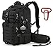 RUPUMPACK 35L Military Tactical Assault Backpack with Aluminium Carabiner Clip, Hydration Compatible Backpack, Army MOLLE Bag for Outdoor Hiking Camping Trekking Hunting Daypack, Black