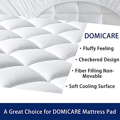 DOMICARE Full Size Mattress Pad Cover Quilted Fitted Mattress Protector