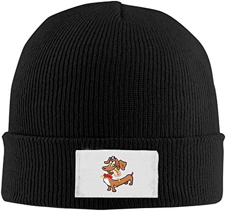 GYUQO Happy Dachshund With A Hot Dog Wool \r\nCute Dad\r\n Winter Beanie Hat