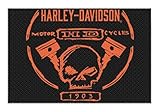 Harley-Davidson Build Willie G Skull Piston Tufted Rug, 39x59 In, Black NW080218