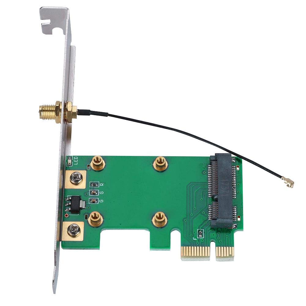 PCI Express to Mini PCI Express Card Adapter Wireless Network Ethernet LAN Mini PCI-E Riser PC to Laptop Network Card Adapter Converter Antenna WiFi