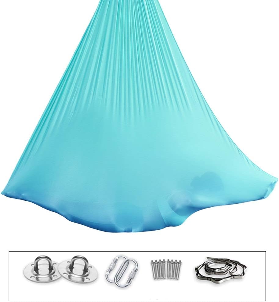 XDTCHEN Aerial Yoga Hammock,Yoga Pilates Premium Aerial Silks Equipment Aerial Yoga Cloth Hammock Set Elastic Deluxe Aerial Kit Antigravity Yoga Swing with Carabiner Daisy Chain Accessories