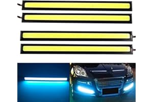 YSY 17cm Universal Car Trucks Daytime Running Light Lamp Super Bright 12V Waterproof LED Strips COB DRL Car Led Fog Light (Ice Blue)