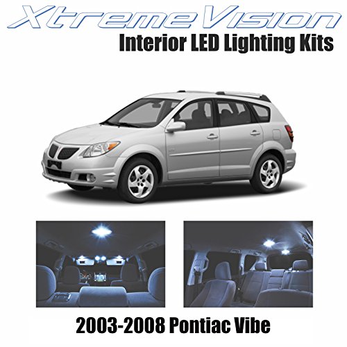 XtremeVision Pontiac Vibe 2003-2008 (5 Pieces) Cool White Premium Interior LED Kit Package + Installation Tool