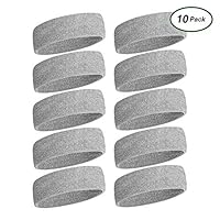 iKsee Sweatbands Headbands for Men/Women,Moisture Wicking Elastic Cotton Terry Cloth Headbands for Gym,Workout, Tennis, Basketball, Running and Working Outside