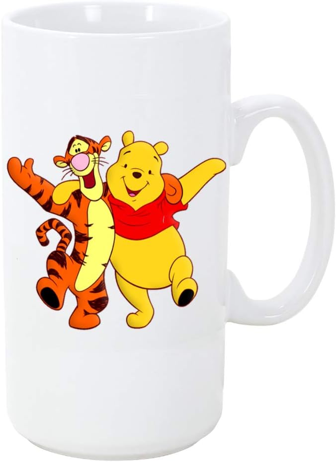 Cartoon Winnie & Tigger Dancing Big 20 ounce Ceramic Coffee Mug Tea Cup by Smarter Designs