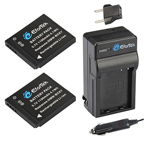 EforTek DMW-BCK7 Replacement Battery (2-Pack) and Charger Kit for Panasonic DMW-BCK7,DMW-BCK7PP,DMW-BCK7E,NCA-YN101G and Panasonic Lumix DMC-FP5, DMC-FP7,DMC-FH2, DMC-FH5, DMC-FH24, DMC-FH25, DMC-FH27, DMC-FS16, DMC-FS18, DMC-FS35, DMC-FS37, DMC-FX77, DMC-FX78, DMC-S1, DMC-S3 EforTek DMW-BCK7 Replacement Battery (2-Pack) and Charger Kit for Panasonic DMW-BCK7,DMW-BCK7PP,DMW-BCK7E,NCA-YN101G and Panasonic Lumix DMC-FP5, DMC-FP7,DMC-FH2, DMC-FH5, DMC-FH24, DMC-FH25, DMC-FH27, DMC-FS16, DMC-FS18, DMC-FS35, DMC-FS37, DMC-FX77, DMC-FX78, DMC-S1, DMC-S3