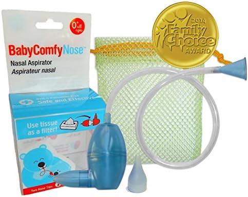 BabyComfy Nasal Aspirator -- The Snotsucker -- Hygienically &amp; Safely Removes Baby’s Nasal Mucus – Blue