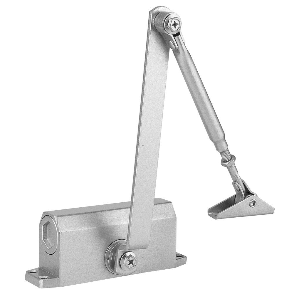 OVAQUIXI Heavy Duty Door Closer, Adjustable Hydraulic Spring, for 25-35kg Doors, 700-900mm, Silver