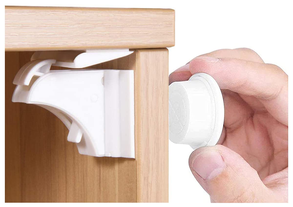 Photo 1 of Norjews Child Safety Adhesive Magnetic Cabinet Locks (20 Locks and 3 Keys), Easy Install in Seconds, No Screws or Drilling, Invisible Baby Proof Locks for Cabinets and Drawers