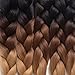 WIGENIUS 5 PCS Jumbo Braids Hair Extensions Black/Dark Brown/Light Brown 24 Inches 100g/pc Kanekalon Fiber for Twist Braiding Hair(5pcs,Black/Dark Brown/Light Brown)