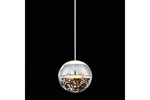 JoollySun Mini Globe Pendant Light: Dimmable LED Pendant Lighting Fixtures Modern Ceiling Hanging Lights with Bubble Crystal 