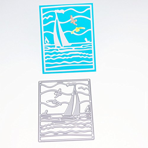 Metal Cutting Dies Stencil Mold Template for Card Making Scrapbooking Album Paper (Sailboat Dies) - Thumbnail 2