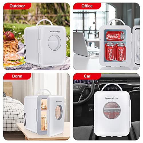 Portable Mini Fridge, 4 Liter/6 Can Compact Refrigerator Lightweight
