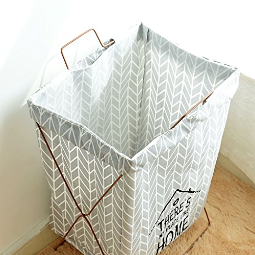 Blesiya Extra Large Foldable Storage Basket Bucket Hamper for Magazine&Newspaper 36x56cm - Grey