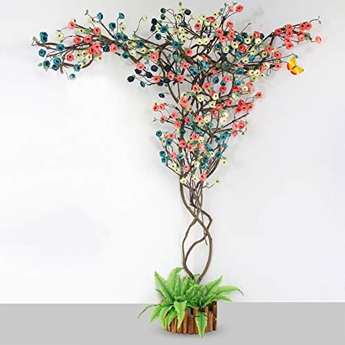 XNNSH Artificial Cherry Blossoms Tree,Fake Flower Rattan Plastic Branch Flower Wall Ceiling Living Room Decoration,(10FT/3m)
