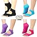 UNIQEE Grip Toeless Yoga Pilates Barre Socks with Non Slip Massage Silicone Dot for Women (4 pairs)