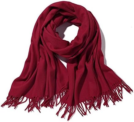 Women's & Men's Large 79"x28" Soft Lamb Cashmere Wool Wraps Shawls with Fringe Stole Scarf Scarves with Gift Box