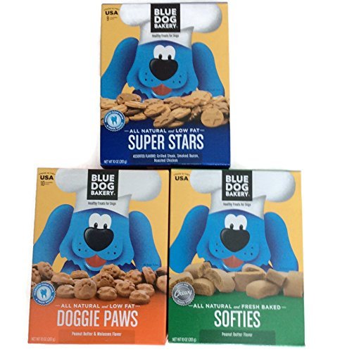 Blue Dog Bakery Bundle of 3 Boxes of Dog Treats Includes One Box of Super Stars, One box of Doggie Paws and One Box of Softies - Thumbnail 2