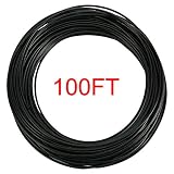 YaeGoo Stainless Steel 304 Black Wire Rope Vinyl Coated,7x7 Strand Core,1/16" Wire Rope,3/32" Coated OD,100FT,326 lbs Breaking Strength