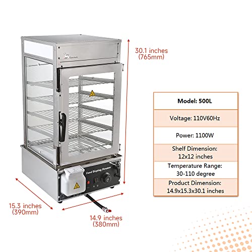 110 Volt Chef Prosentials Bun steamer electric food display automatic temperature control 5 layers display Stainless Steel Bun Steamer For Kiosk