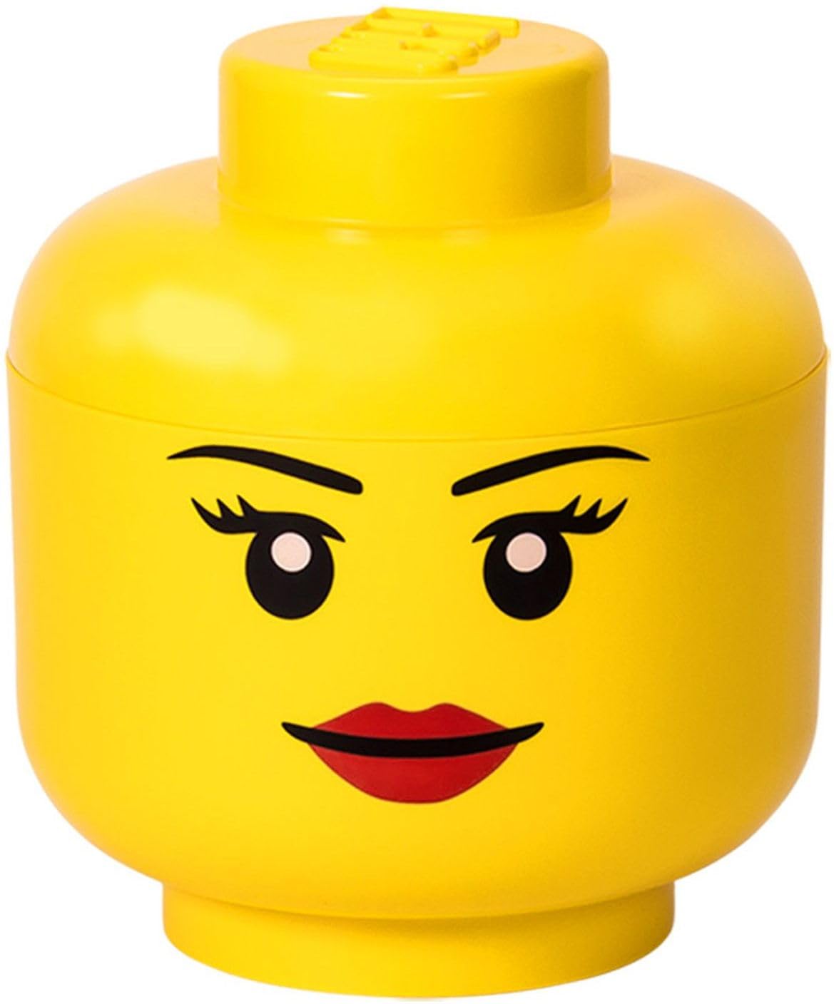 LEGO STORAGE HEAD (LARGE) - GIRL - Polypropylene Storage Box with Lid for Kids' Toy Storage, Stackable Organizer, and Fun Storage Solution for LEGO Enthusiasts and Beyond