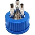 Moonetto Stainless Steel Blue GL45 Safety Cap with Holes, VapLock Solvent Delivery Cap