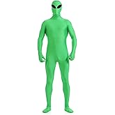 DreamHigh Men's and Women's Stretchy Full Body Green Alien Costumes Bodysuits