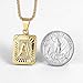 Trendsmax Initial A-Z Letter Pendant Necklace Mens Womens Capital Letter Yellow Gold Plated Stainless Steel Box Chain 22inch