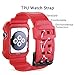 Apple Watch Band 42mm Protective Case,Youkex Replacement Straps with Rugged Shock-proof Case Cover for iWatch Series 1 Series 2 and Sport Edition (Red/Black)
