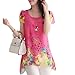 Anself Fashion Women Chiffon Blouse Floral Print Hollow Out Overlay Petal Sleeves Tops Black