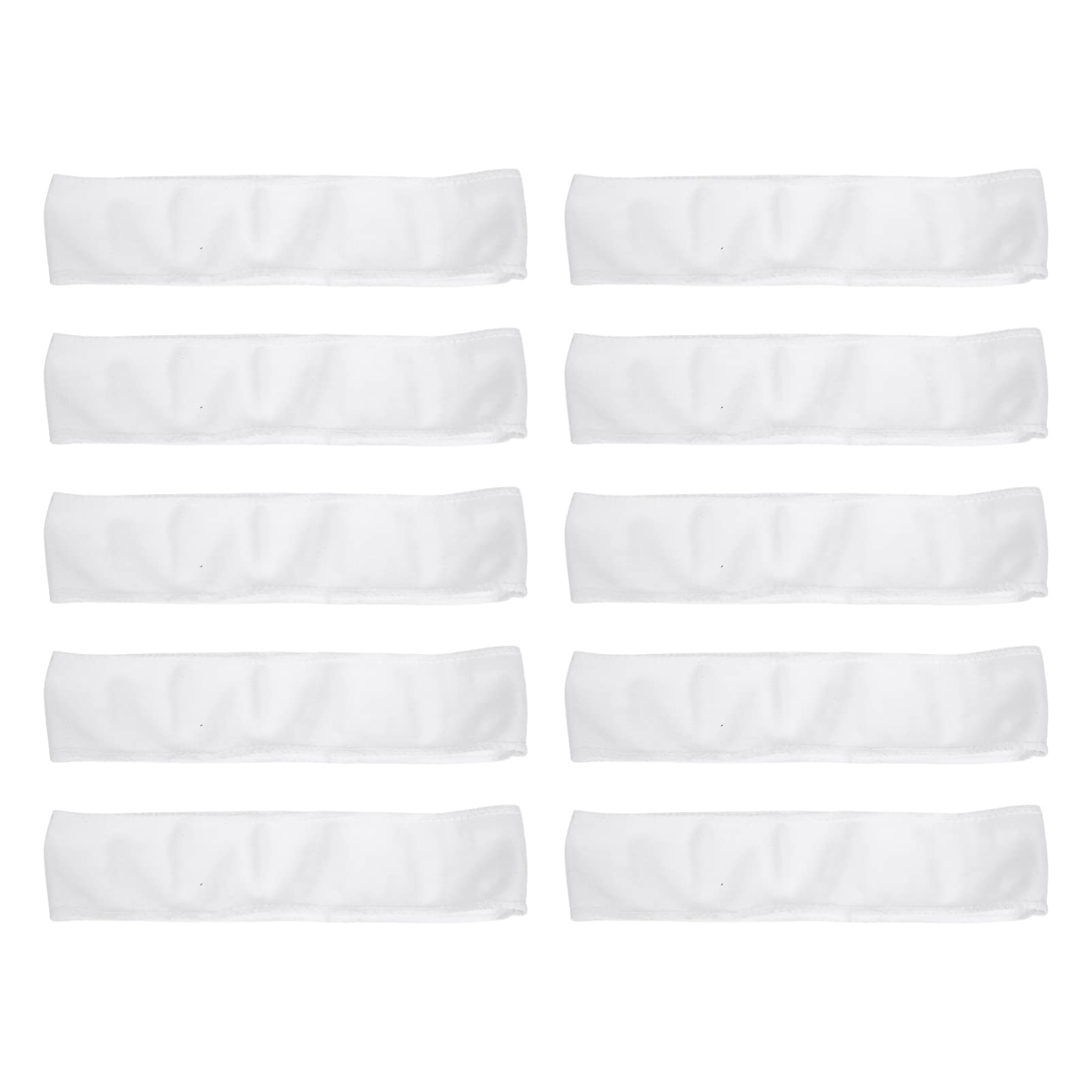 FRCOLOR 48 Pcs Disposable Spa Facial Headbands Non- Woven Stretch Facial Headband Soft Skin Care Hair Band with Convenient Closure for Women Girls Salons Makeup White