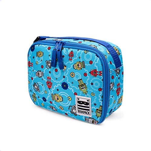 Rakpack Robots Lunch Box for kids and toddlers, Blue