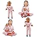 Girls Matching Doll&toddler 4 Piece long cotton Christmas Pajamas Kids Pjs