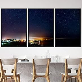 signwin 3 Piece Framed Canvas Wall Art Starry...