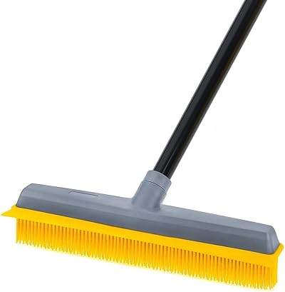 KeFanta Rubber Floor Brush with 150 cm Handle - Pet Hair, Carpet & Floor Cleaner