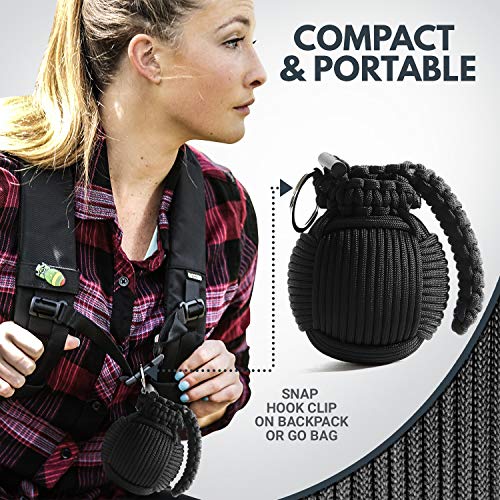 Holtzman’s Survival Kit Paracord Grenade The #1 Best 48 Tool Emergency kit (Solid Black)