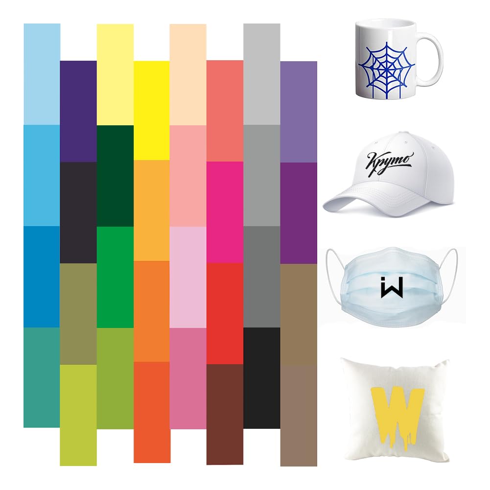 Pack of 32 Infusible Ink Film 30.5 x 11.5 cm Plain Infusible Ink Film Infusible Transfer Paper Insoluble Sublimation Ink Sheet for Heat Press Machine for DIY T-Shirt, Cup, Coaster, Leather