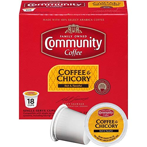 image for Community Coffee and Chicory Medium Dark Roast Single Serve 18 Ct Box,