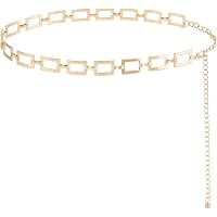 HIQUACC Metal Square Waist Chain for Women Square Link Belt  display picture 3