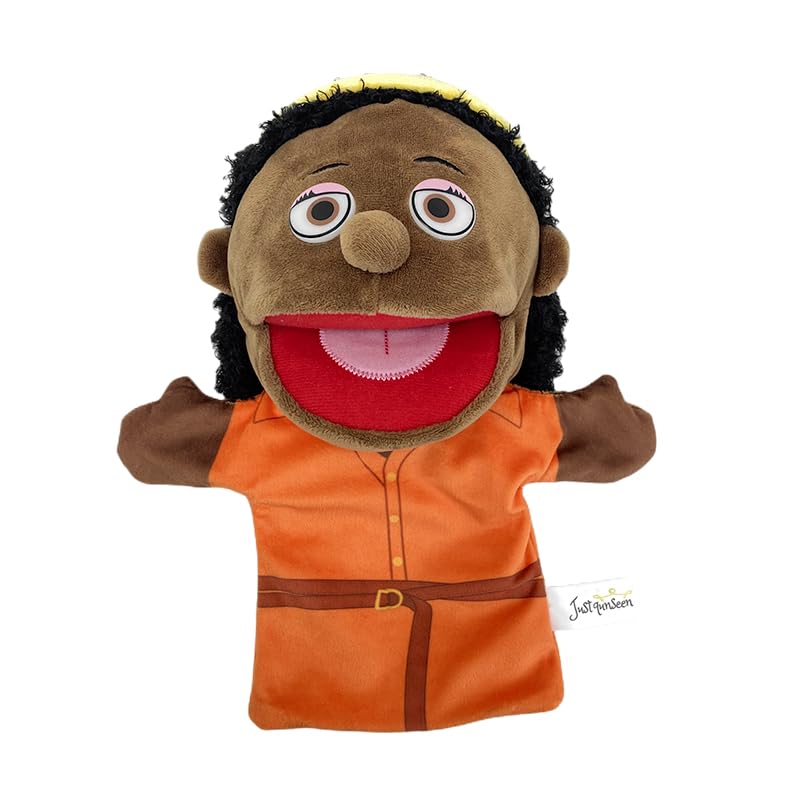 Hand Puppets Black Family Puppets for Kids, Interactive Toys for Boys Girls, Plush Family Stuffed Animal Story Toys Gifts for 3-6 Year Old Boy (Mother)